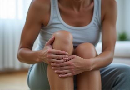Therapist guiding a knee rehabilitation exercise